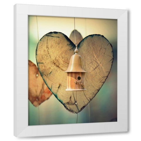 Birds White Modern Wood Framed Art Print by Lewis, Sheldon