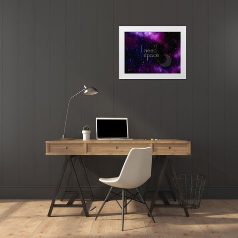Space White Modern Wood Framed Art Print by Lewis, Sheldon