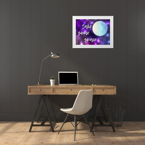 Take Some Space White Modern Wood Framed Art Print by Lewis, Sheldon