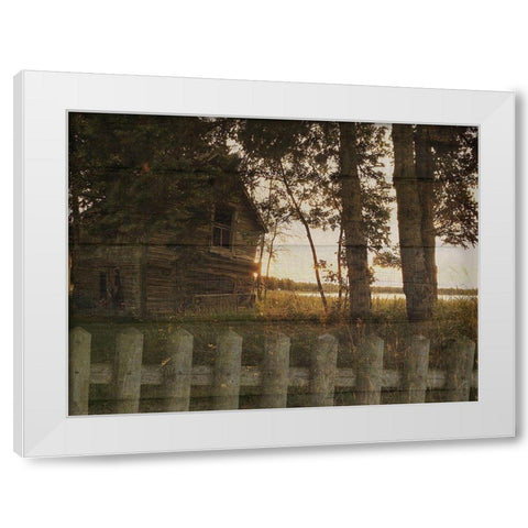 Lake House White Modern Wood Framed Art Print by Lewis, Sheldon