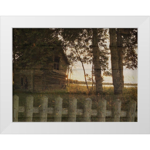 Lake House White Modern Wood Framed Art Print by Lewis, Sheldon