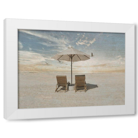 Relax and Breath White Modern Wood Framed Art Print by Lewis, Sheldon