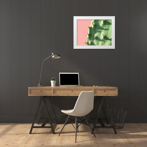 Cactus Flat White Modern Wood Framed Art Print by Lewis, Sheldon