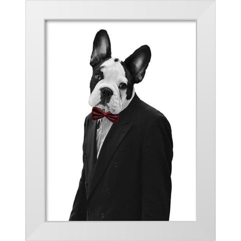 French Man White Modern Wood Framed Art Print by Lewis, Sheldon