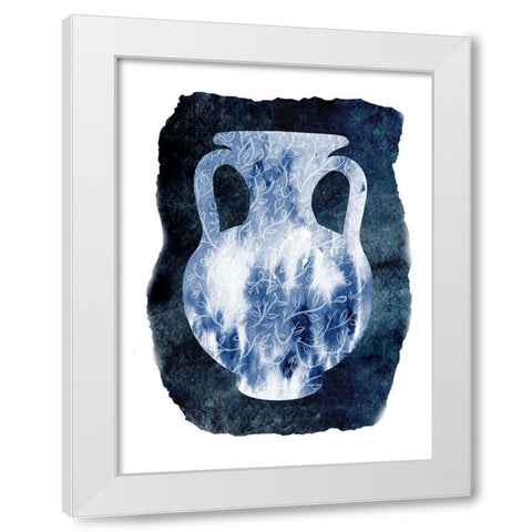 Blue Decor White Modern Wood Framed Art Print by Lewis, Sheldon