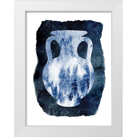 Blue Decor White Modern Wood Framed Art Print by Lewis, Sheldon