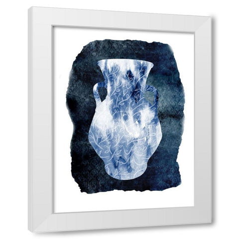 Blue Decor 2 White Modern Wood Framed Art Print by Lewis, Sheldon