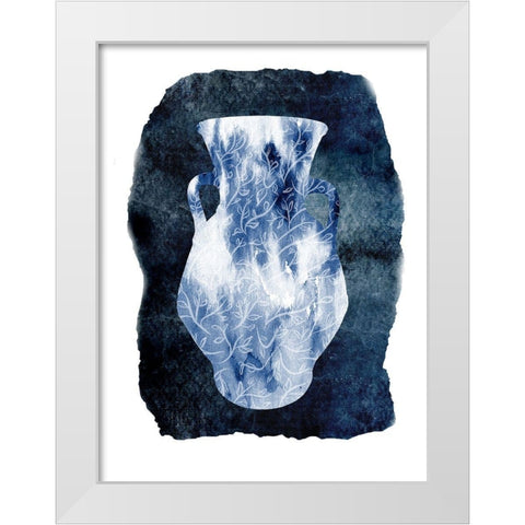 Blue Decor 2 White Modern Wood Framed Art Print by Lewis, Sheldon