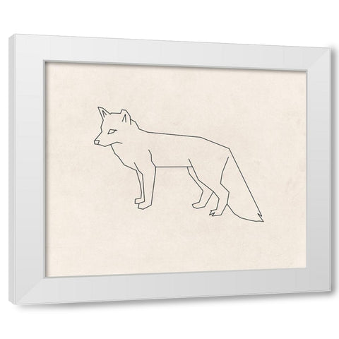 Foxy White Modern Wood Framed Art Print by Lewis, Sheldon