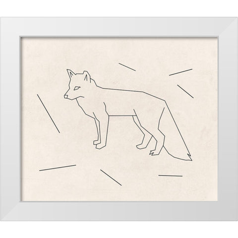 Foxy Lines 2 White Modern Wood Framed Art Print by Lewis, Sheldon