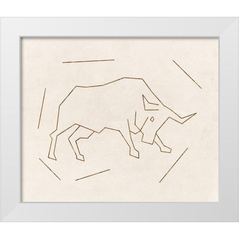 Bull White Modern Wood Framed Art Print by Lewis, Sheldon