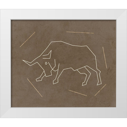 Bull 2 White Modern Wood Framed Art Print by Lewis, Sheldon