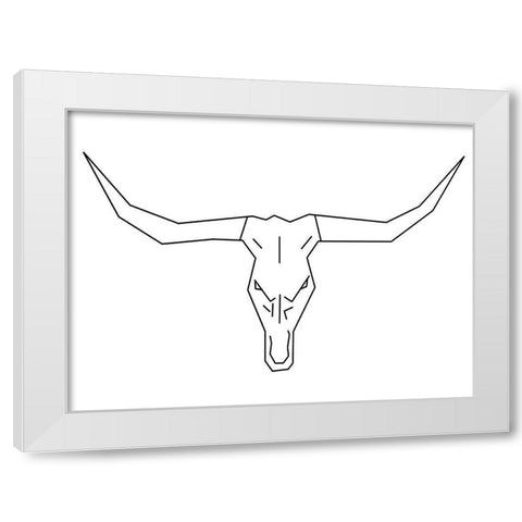 Bull Skull White Modern Wood Framed Art Print by Lewis, Sheldon