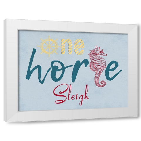One Horse White Modern Wood Framed Art Print by Lewis, Sheldon