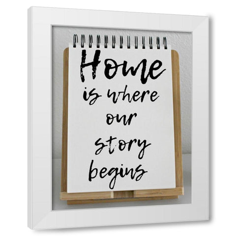 Our Story White Modern Wood Framed Art Print by Lewis, Sheldon