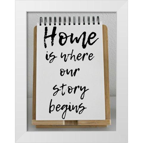 Our Story White Modern Wood Framed Art Print by Lewis, Sheldon