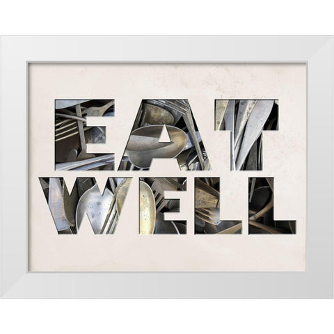 Eat Well White Modern Wood Framed Art Print by Lewis, Sheldon