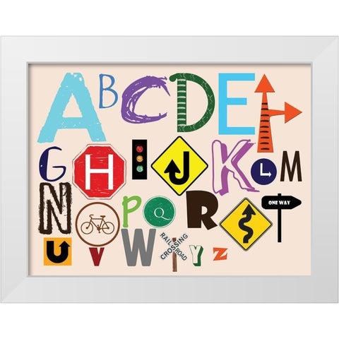 Street Talk White Modern Wood Framed Art Print by Lewis, Sheldon