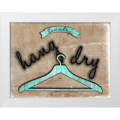 Hang Dry White Modern Wood Framed Art Print by Lewis, Sheldon