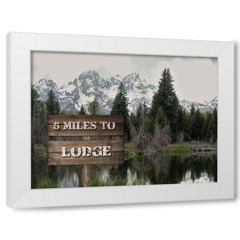 Cabin Lodge White Modern Wood Framed Art Print by Lewis, Sheldon