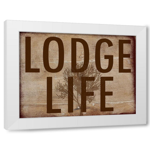 Lodge Life White Modern Wood Framed Art Print by Lewis, Sheldon