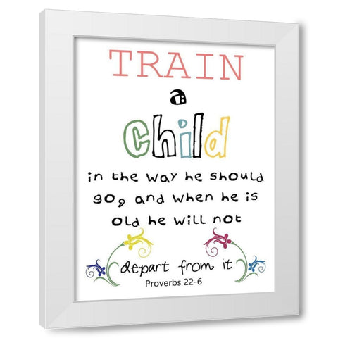 Train A Child White Modern Wood Framed Art Print by Lewis, Sheldon
