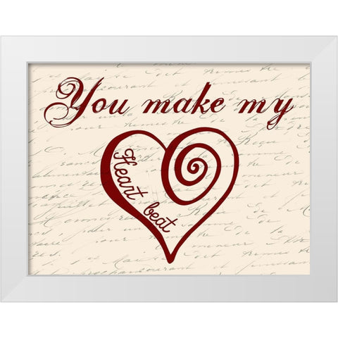 Heartbeat White Modern Wood Framed Art Print by Lewis, Sheldon