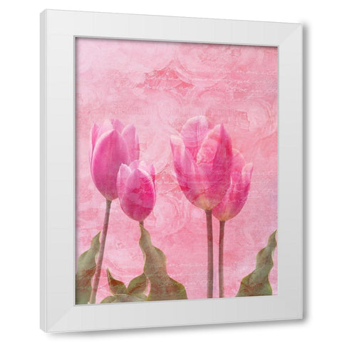 Tulip Love 2 White Modern Wood Framed Art Print by Lewis, Sheldon