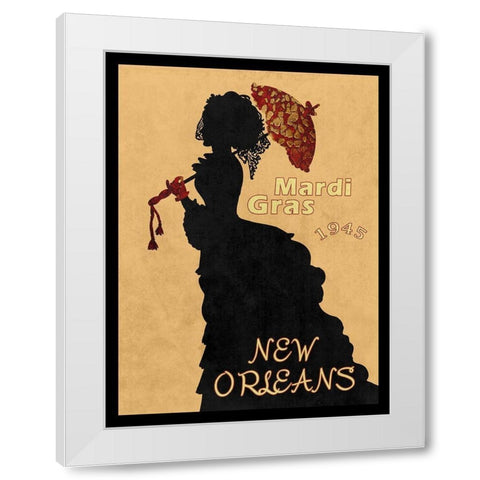 1945 Mardi Gras White Modern Wood Framed Art Print by Lewis, Sheldon