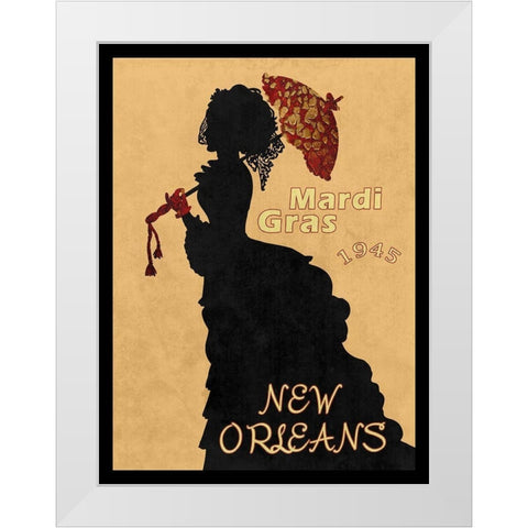 1945 Mardi Gras White Modern Wood Framed Art Print by Lewis, Sheldon