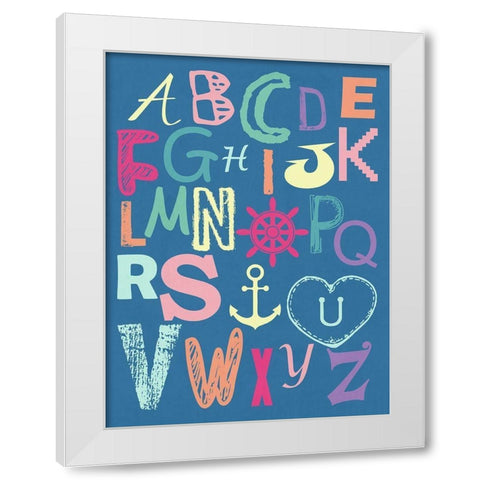 Alphabet White Modern Wood Framed Art Print by Lewis, Sheldon