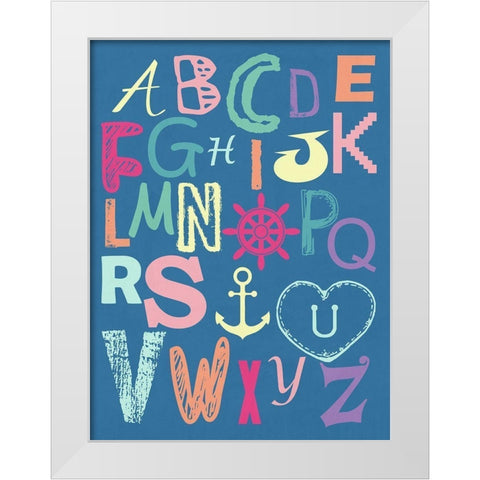 Alphabet White Modern Wood Framed Art Print by Lewis, Sheldon