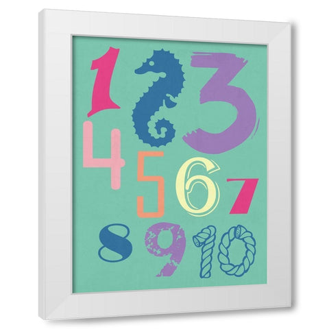123 Sea White Modern Wood Framed Art Print by Lewis, Sheldon