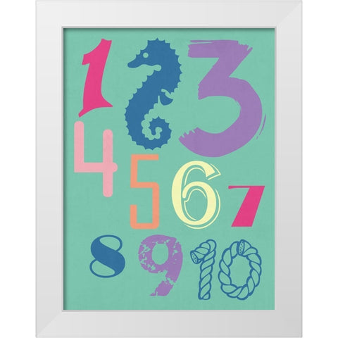 123 Sea White Modern Wood Framed Art Print by Lewis, Sheldon