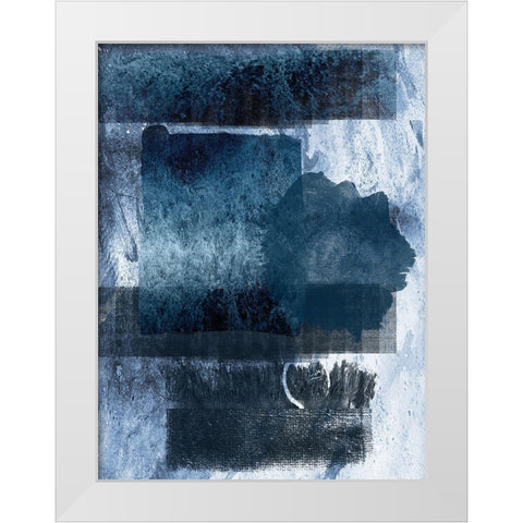 Placid Blue White Modern Wood Framed Art Print by Lewis, Sheldon