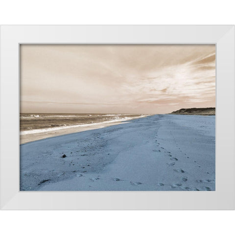 Pacific Bay White Modern Wood Framed Art Print by Lewis, Sheldon