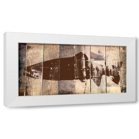 Fish 3 White Modern Wood Framed Art Print by Lewis, Sheldon