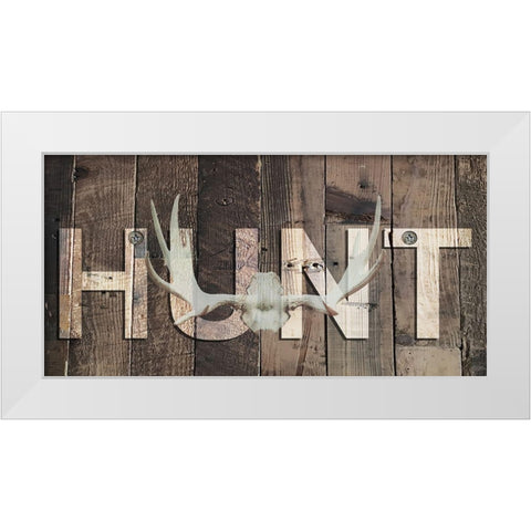 Hunt White Modern Wood Framed Art Print by Lewis, Sheldon