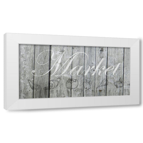 Market White Modern Wood Framed Art Print by Lewis, Sheldon