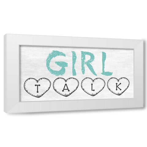 Girl Talk White Modern Wood Framed Art Print by Lewis, Sheldon