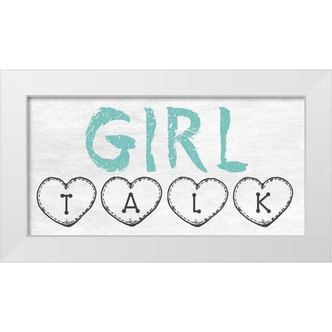 Girl Talk White Modern Wood Framed Art Print by Lewis, Sheldon