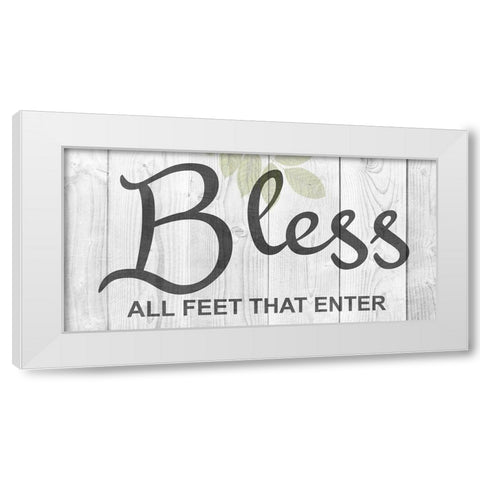 Bless Everyone White Modern Wood Framed Art Print by Lewis, Sheldon