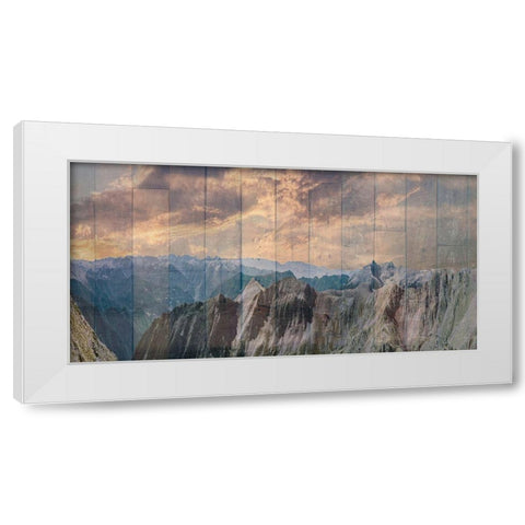 Far Out In The Distance White Modern Wood Framed Art Print by Lewis, Sheldon