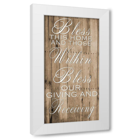 Bless White Modern Wood Framed Art Print by Lewis, Sheldon