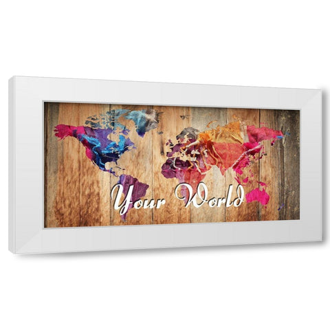 Big World White Modern Wood Framed Art Print by Lewis, Sheldon