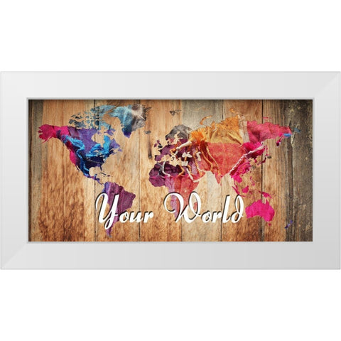 Big World White Modern Wood Framed Art Print by Lewis, Sheldon