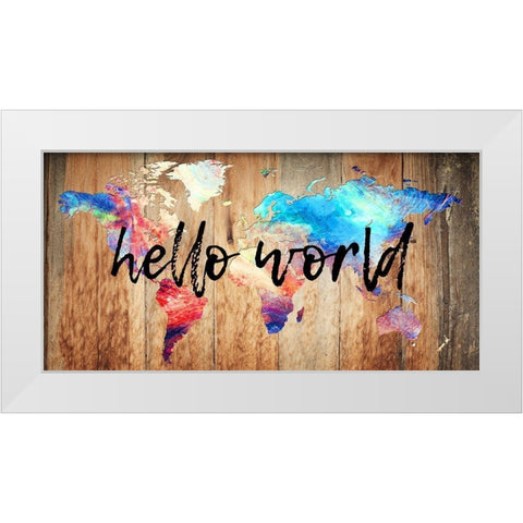 Big World 2 White Modern Wood Framed Art Print by Lewis, Sheldon