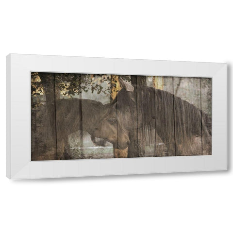 Love On The Ranch White Modern Wood Framed Art Print by Lewis, Sheldon