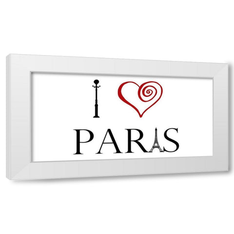 Paris Love 1 White Modern Wood Framed Art Print by Lewis, Sheldon