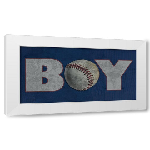Boy White Modern Wood Framed Art Print by Lewis, Sheldon
